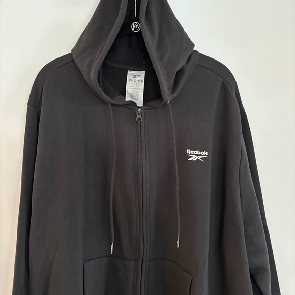 Reebok Women’s Full-Zip Hoodie NWT Size 4X Black Plus Size - Picture 3 of 13